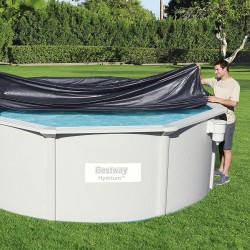 Bestway 58292 Telo di Copertura per Piscina Fuori Terra Rotonda da 396 cm e Hydrium da 360 x 120 cm