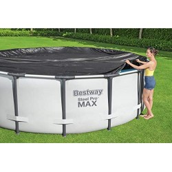 Bestway Telone Flowclear in PVC Ø305 cm, grigio, per Steel PRO Max Pool Ø 305 cm Copripiscina