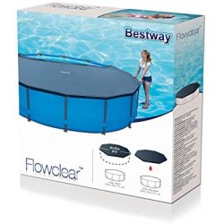 Bestway Telone Flowclear in PVC Ø305 cm, grigio, per Steel PRO Max Pool Ø 305 cm Copripiscina