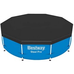 Bestway Telone Flowclear in PVC Ø305 cm, grigio, per Steel PRO Max Pool Ø 305 cm Copripiscina