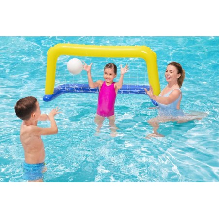 Bestway 52123 - Porta Galleggiante Water Polo con Palla, Giallo, 142 x 76 cm