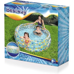 Bestway 51048 trasparente Sea Life Multicolor 170 x 53 cm, gonfiabile, Piscina