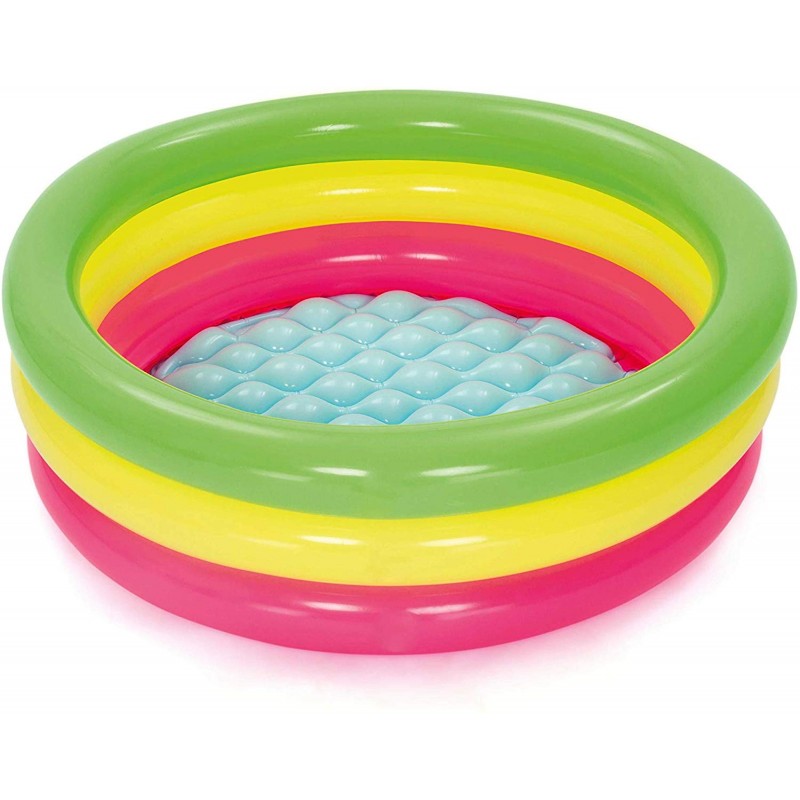 Bestway 51128 - Piscina Summer a 3 Anelli Color con Fondo Gonfiabile, 70 x 24 cm, Multicolore