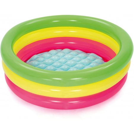 Bestway 51128 - Piscina Summer a 3 Anelli Color con Fondo Gonfiabile, 70 x 24 cm, Multicolore