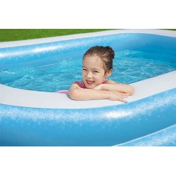 Bestway - 54006 - Piscina Gonfiabile Rettangolare Family, 262 x 175 x 51 cm, Blu/Bianco