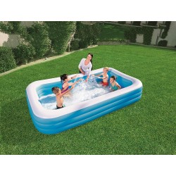 Bestway - 54009 - Piscina Family Rettangolare A 3 Anelli Cm. 305X183X56