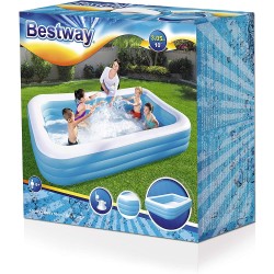 Bestway - 54009 - Piscina Family Rettangolare A 3 Anelli Cm. 305X183X56