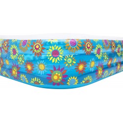 Bestway - 54121 - Piscina Family Rettangolare 3 Anelli Con Decoro Fiori Cm. 305X183X56