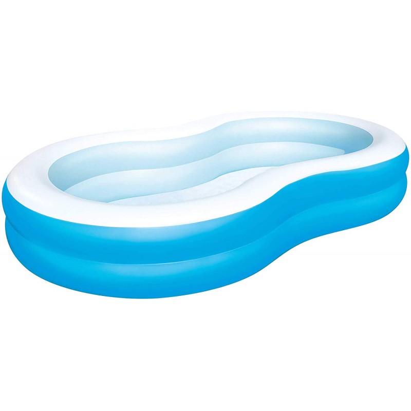 Bestway 54117 - Piscina Family a Otto con 2 Anelli, 262 x 157 x 46 cm, Blu