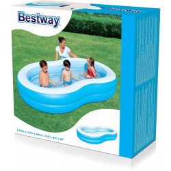 Bestway 54117 - Piscina Family a Otto con 2 Anelli, 262 x 157 x 46 cm, Blu