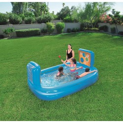 Bestway - 54170 - Piscina Pallanuoto Con Tiro A Segno Cm 237X152X94, 5 Palle Incluse Per Giocare