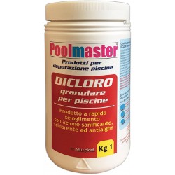 DICLORO in Grani ad Azione Rapida per Acqua Piscina, Barattolo 1 kg - Poolmaster