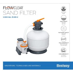 Bestway - Filtro A Sabbia Flowclear Filtraggio Da 11.355 L/h - 58486