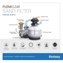 Bestway - Filtro A Sabbia Flowclear Filtraggio Da 8.327 L/h - 58499