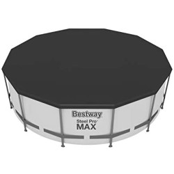 Bestway 56420 Power Steel Pro MAX 366x122cm con Pompa di Filtrazione, Scaletta, Telo di Copertura