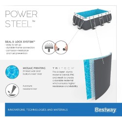 Bestway 56441 Power Steel Rettangolare 404x201x100 cm con Pompa di Filtraggio e Scaletta