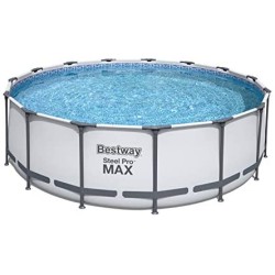 Bestway 56438 Power Steel Pro MAX  457 x 122 cm con Pompa di Filtrazione, Scaletta, Telo di Copertura