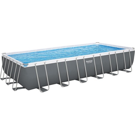 Bestway 56475 Power Steel 732x366x132 cm con Pompa di Filtrazione, Scaletta, Telo di Copertura