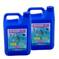 MAREVA REVATOP 12% Kit 2 x Tanica 5 Litri (Totale 10L) - Ossigeno Attivo per Trattamento Shock, Recupero Acqua Verde, Preventivo