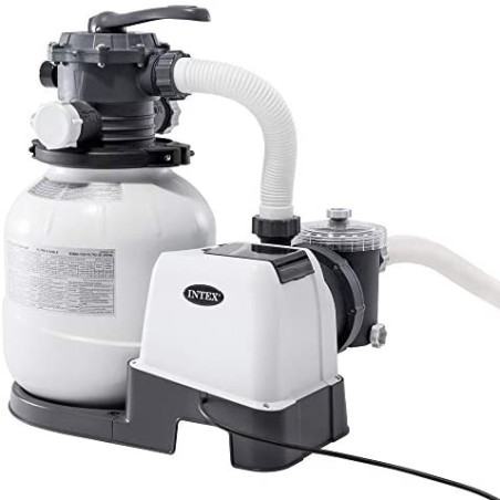 Intex 26646 Pompa a Sabbia - Flusso Acqua: 7.900 l/h, Flusso Sistema: 6.000 l/h