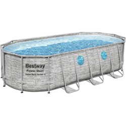 Bestway 56716 Power Steel Swim Vista Series 549X274X122cm con OblÃ², Pompa di Filtrazione, Scaletta, Telo di Copertura