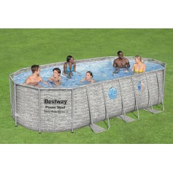 Bestway 56716 Power Steel Swim Vista Series 549X274X122cm con OblÃ², Pompa di Filtrazione, Scaletta, Telo di Copertura