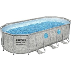 Bestway 56716 Power Steel Swim Vista Series 549X274X122cm con OblÃ², Pompa di Filtrazione, Scaletta, Telo di Copertura