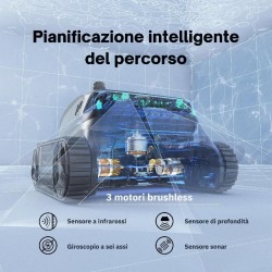 WYBOT S2PRO - ROBOT PULITORE A BATTERIA CON BASE DI RICARICA A BORDO PISCINA