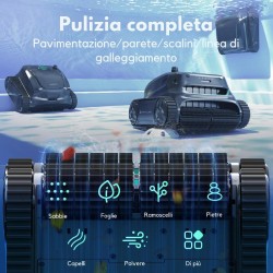 WYBOT S2 - ROBOT PULITORE A BATTERIA FINO A 210 MINUTI PER PISCINA