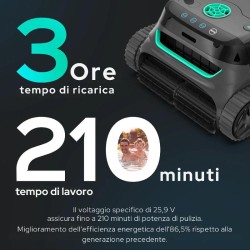 WYBOT S2PRO - ROBOT PULITORE A BATTERIA CON BASE DI RICARICA A BORDO PISCINA