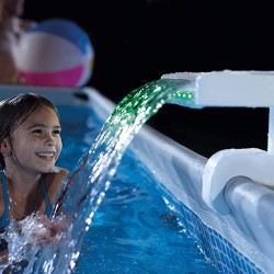 Intex - Cascata con LED multicolore per Piscina fuori terra Bianca, 28090