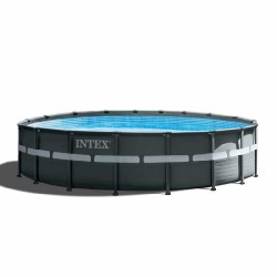 INTEX - Piscina XTR Ultra Frame 549x132 cm tonda,  Pompa a sabbia, scaletta doppia, telo base, copertura 26330