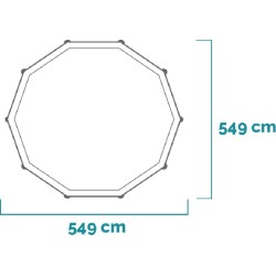 INTEX - Piscina XTR Ultra Frame 549x132 cm tonda,  Pompa a sabbia, scaletta doppia, telo base, copertura 26330