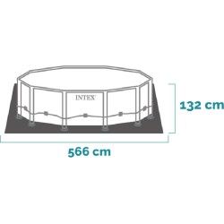 INTEX - Piscina XTR Ultra Frame 549x132 cm tonda,  Pompa a sabbia, scaletta doppia, telo base, copertura 26330